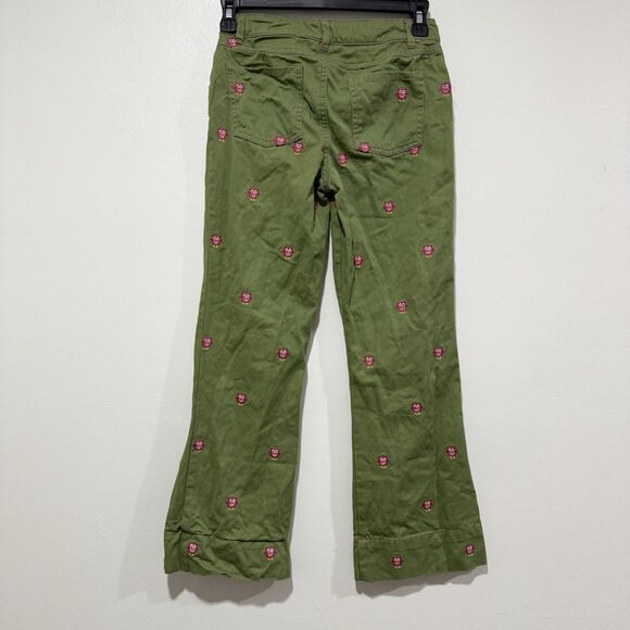 Hartstrings Embroidered Pink Owl & Adjustable Waist Green Pants Size 10 Girl's - Picture 2 of 6